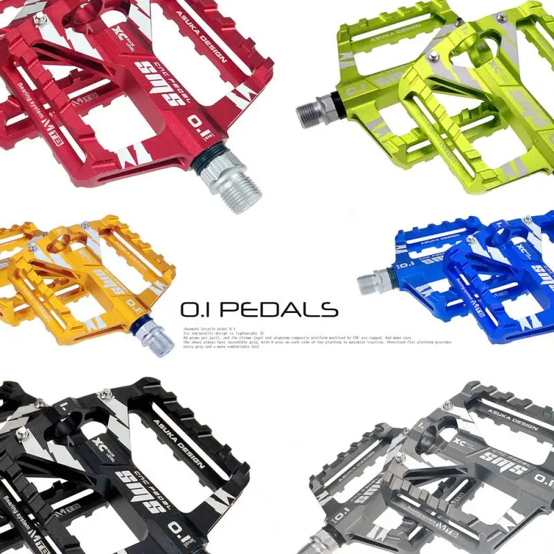

SMS-0.1 MTB BMX DU Bearing Bicycle Pedal Bike Parts Aubtec 1Pair Aviation Aluminum Alloy Road Bike Pedals Ultralight