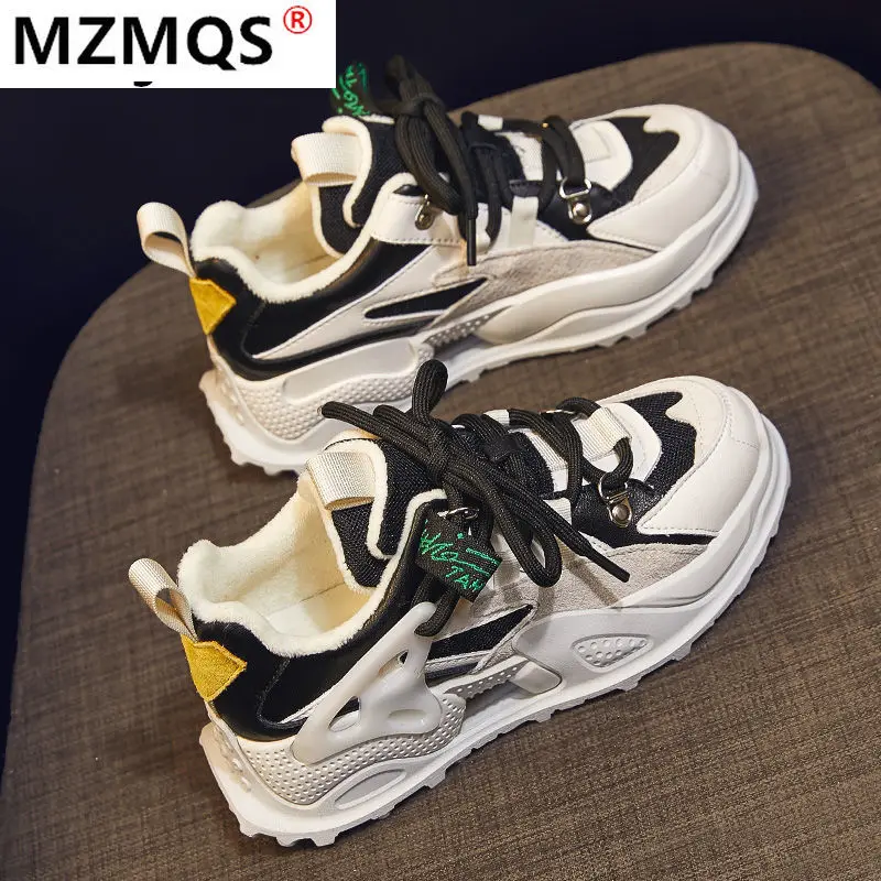 

2021 Spring Women's Shoes Fashion Casual Women's Sneakers Lace-up Walking Vulcanized Shoes Outdoor Comfortable Platform Shoes