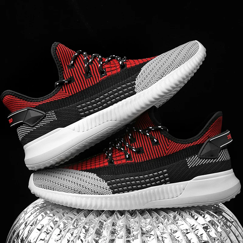 

2021 Hot Sale Running Sports Shoes for Mens Autumn Fly Wire Men Gym Sneakers Black Soft Bottom Man Walking Jogging Shoes
