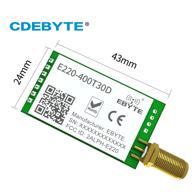 Беспроводной модуль LoRa 433 МГц LLCC68 470 30 дБм дальний радиус 10 км RSSI CDEBYTE E220 400T30D SMA K DIP