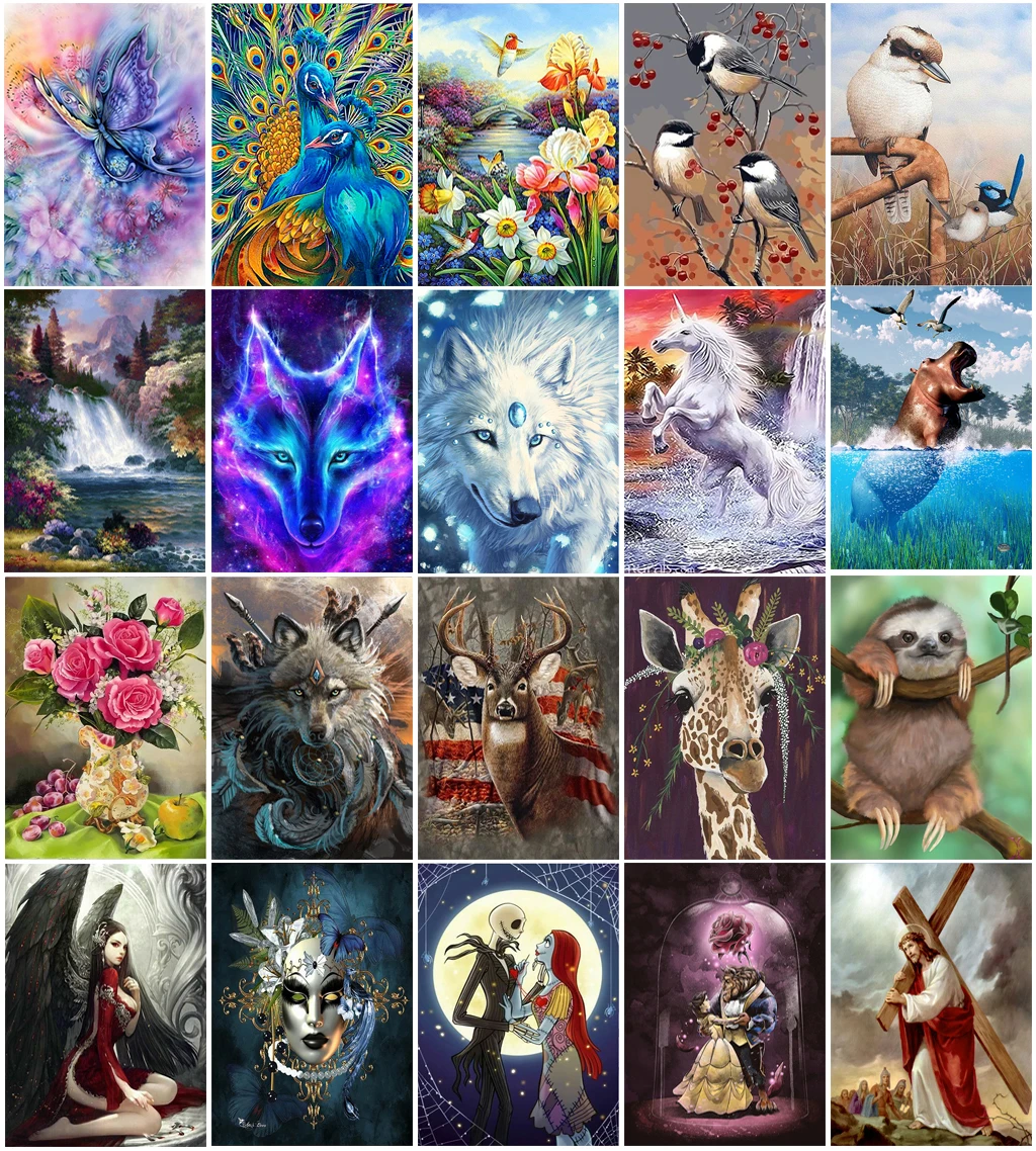 Алмазная 5D картина с маленькими птицами круглая вышивка Стразы пейзаж красота