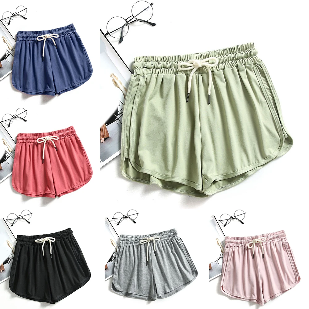 

Summer Gray Shorts Women Fashion Ladies Elastic Waists Short Pants Girl Casual Shorts Black Home Yoga Shorts For Female S-XL