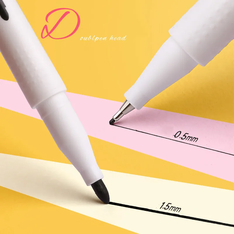 Тонкая подводка маркер ручка для рисования детей двойной наконечник черный