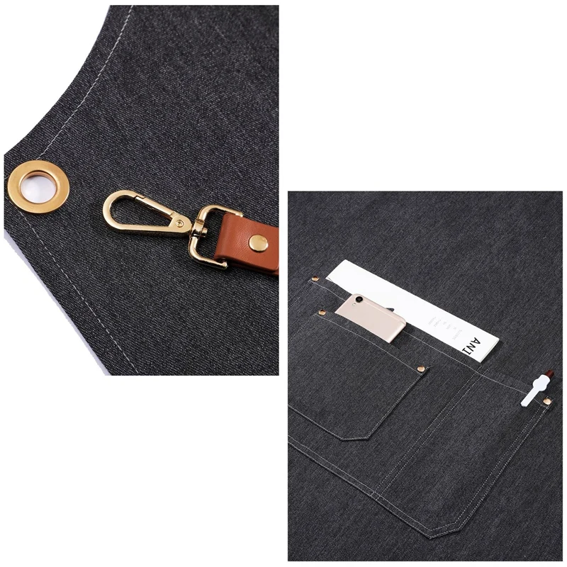 Denim BBQ Cleaning Apron Cooking Kitchen Bib Chef Florist Bartender Neutral Cowboy Antifouling Waiter | Дом и сад