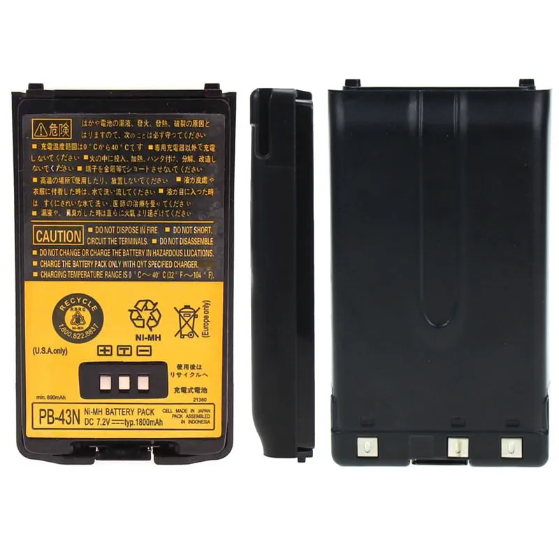 

Новый 7,2 V 1800 мА/ч, PB-43N никель-металл-гидридного высокое Ёмкость двухстороннее радио Батарея для РАДИОТЕЛЕФОНА Walkie Talkie “иди и TH-255A TH-K2AT TH-K2E ...