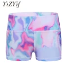 Дети девочки мальчик-cut Высокая Талия танец шорты для спортивного зала для спортивные гимнастические тренировки Джаз занятий балетом Dancwear шорты