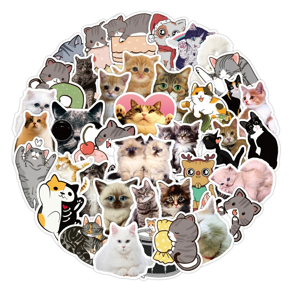 103050pcs cute animal cat stickers laptop guitar luggage fridge skateboard waterproof cartoon graffiti sticker decal kid toys free global shipping
