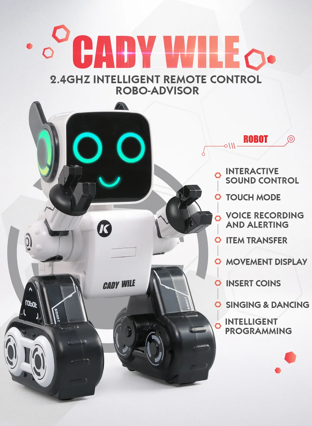 JJRC R4 RC робот CADY WILE Звуковое управление Робот Игрушки для детей интеллектуальное Программирование Playmate пение и танцы развивающие игрушки