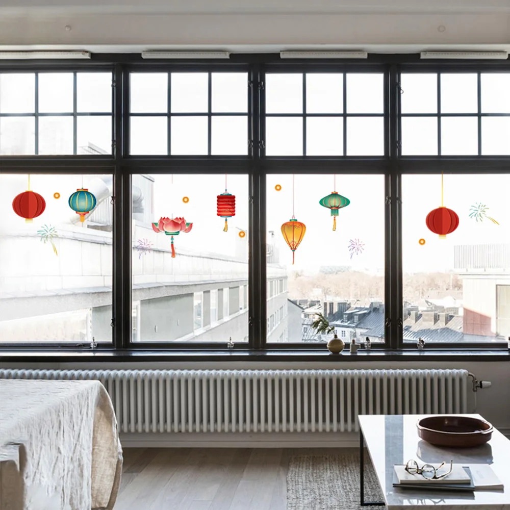 

70*120 Dikte китайское Новогоднее украшение, настенные наклейки, новогодний магазин «сделай сам», стеклянные наклейки, наклейки