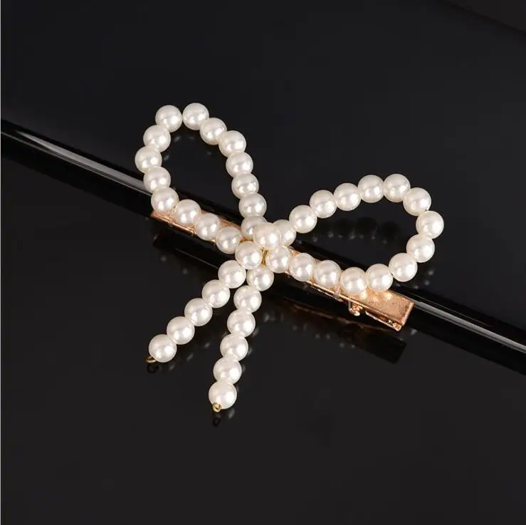 Bowknot Ins модные жемчужные заколки для волос для женщин, металлические жемчужные заколки для волос, серебряные женские заколки в Корейском стиле, набор головных уборов, аксессуары для волос - Цвет: Bowknot