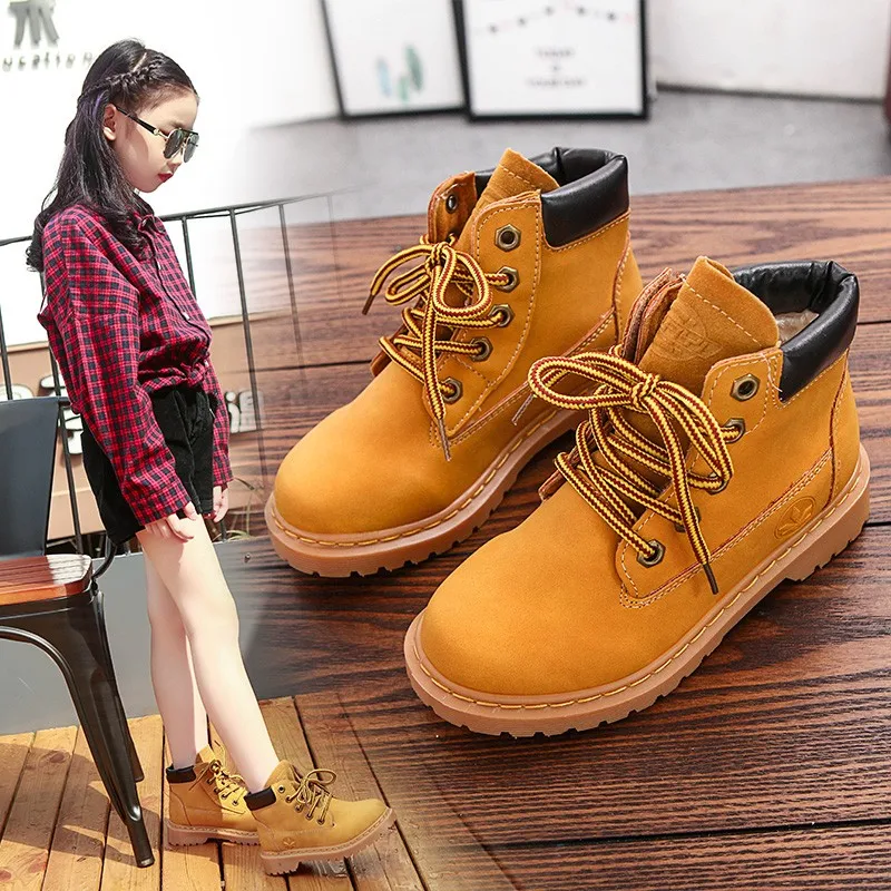 

2021 Winter Children's Boots Girls Boys Plush Martin Boots Casual Warm Ankle Shoes Kids Fashion Sneakers Baby Snow Boots