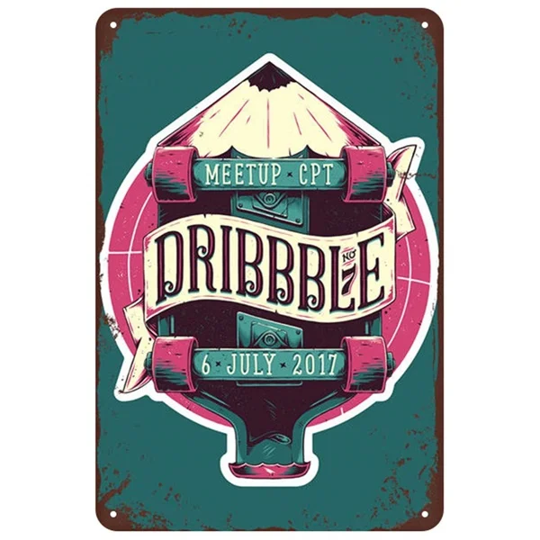 

Meetup Cpt Dribbble Metal Tin Sign 8x12 Inch Retro Home Kitchen Bar Pub Bedroom Living Room Wall Decor