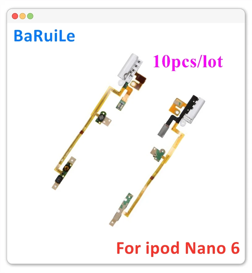 BaRuiLe 10 шт. мощность Volumn аудио разъем гибкий кабель для iPod Nano 6 6th Gen белый Запчасти