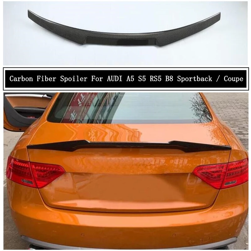 Carbon Fiber Spoiler For AUDI A5 S5 RS5 B8 2008 2009 2010 2011 Sportback Coupe Wing Lip Spoilers High Quality M4 Car Accessories |
