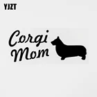 Интересный виниловый автомобильный стикер YJZT 17 см  6,9 см с изображением корги мамы животного чернаяСеребристая Наклейка 8C-0660