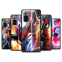 marvel spiderman art for xiaomi redmi note 10 pro max 10s 9t 9s 9 8t 8 7 pro 5g luxury tempered glass phone case cover