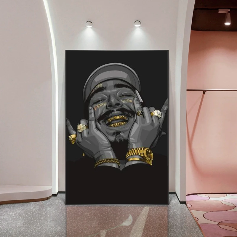 Портрет известных реперские кепки холст художественные плакаты и принты в стиле