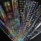 Голографическая фольга для ногтей с изображением пламени одуванчика панды бамбука голографический переводной стикер для ногтевого дизайна водные переводки для дизайна ногтей