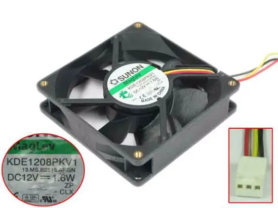 SUNON KDE1208PKV1 13.miss B2513.AF.GN Вентилятор охлаждения сервера 12 В постоянного тока 1,6 Вт 80x80x20 мм 3-проводной