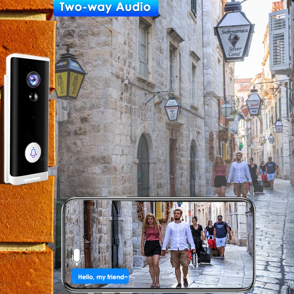 Беспроводной дверной звонок Tuya Wi-Fi 1080P HD | Безопасность и защита