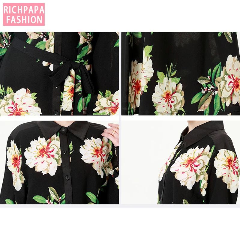 Женское шифоновое платье рубашка в стиле бохо длинное африканском с цветочным