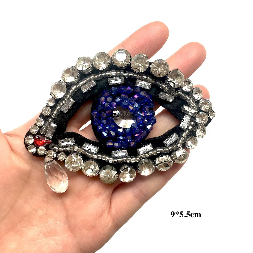 1 шт. ручной работы 9 видов глаза бисером стразы аппликация патчи Пришить для