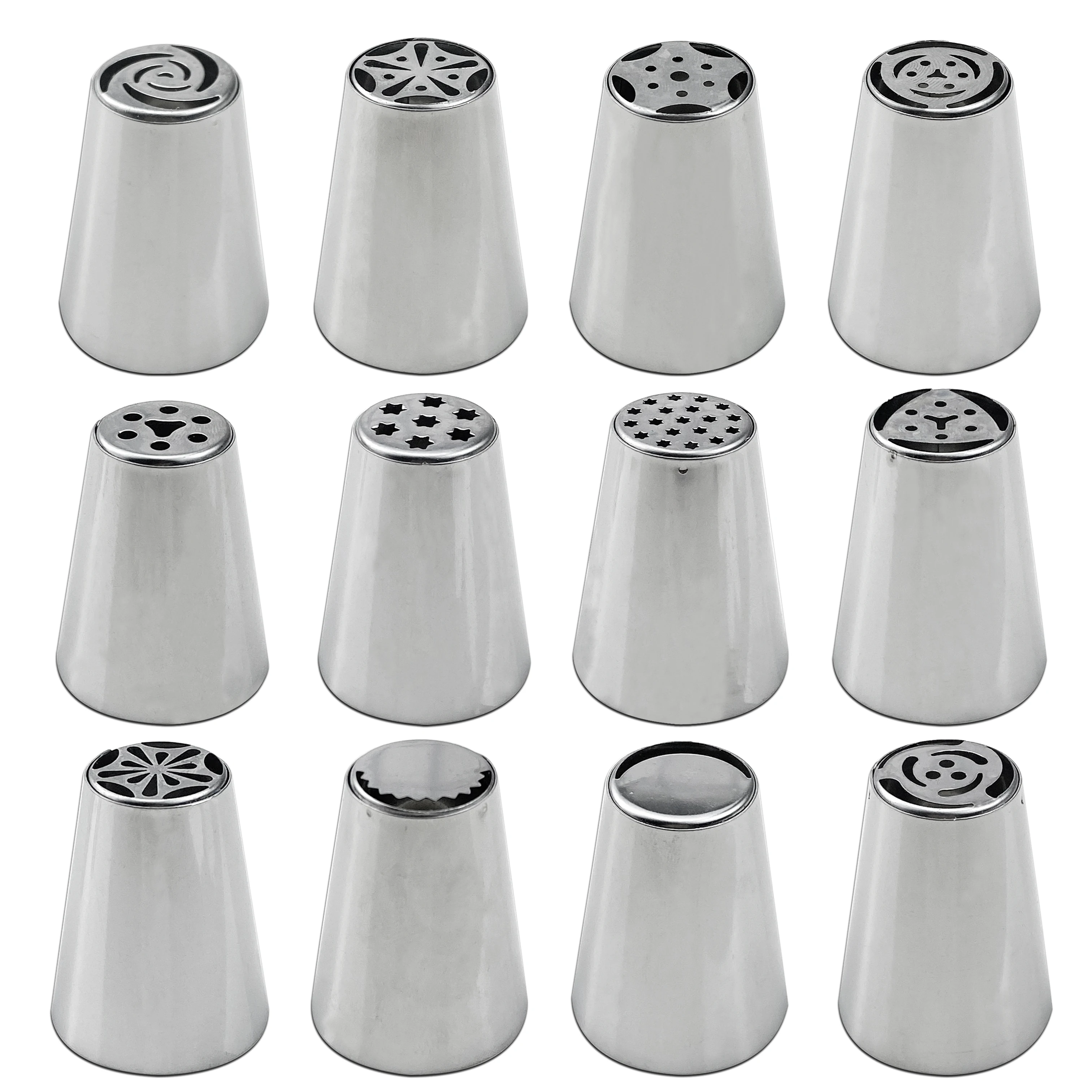 

12pcs Pastry Icing Piping Nozzles Stainless Steel Baking Tools Cake Cupcake Decorator Cake Decorating Tools Kitchen Accessories