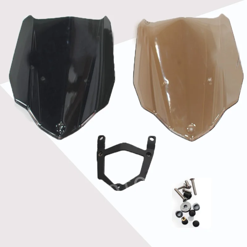 

black Smoke and Tea brown Motorcycle Windscreens Wind deflector Screen For YAMAHA MT03 2016 WITH Mounting Bracket Windshield