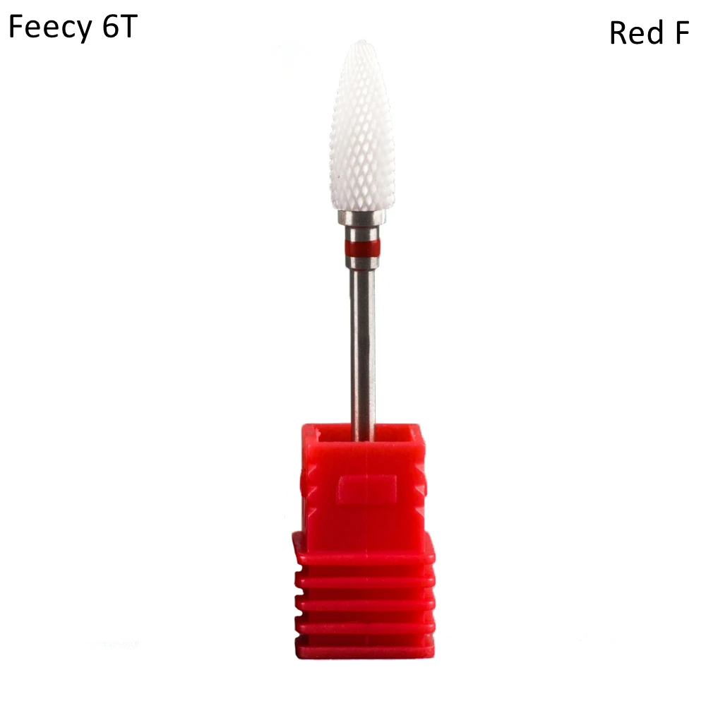 Feecy 6T Red F Milling Cutter For Manicure And Pedicure Mill Electric Machine For Nail Electric Nail Drill Bits Nail Art Mill Apparatus Feecy - Цвет: Feecy 6T Red F