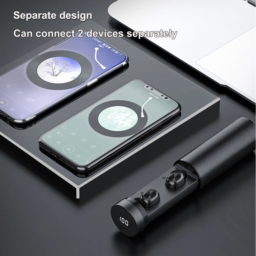 

Bluetooth Earphone Wireless Headphone TWS 5.0 Earphones Noise Cancelling True Stereo Mini Earbuds Gaming Headset with Microphone