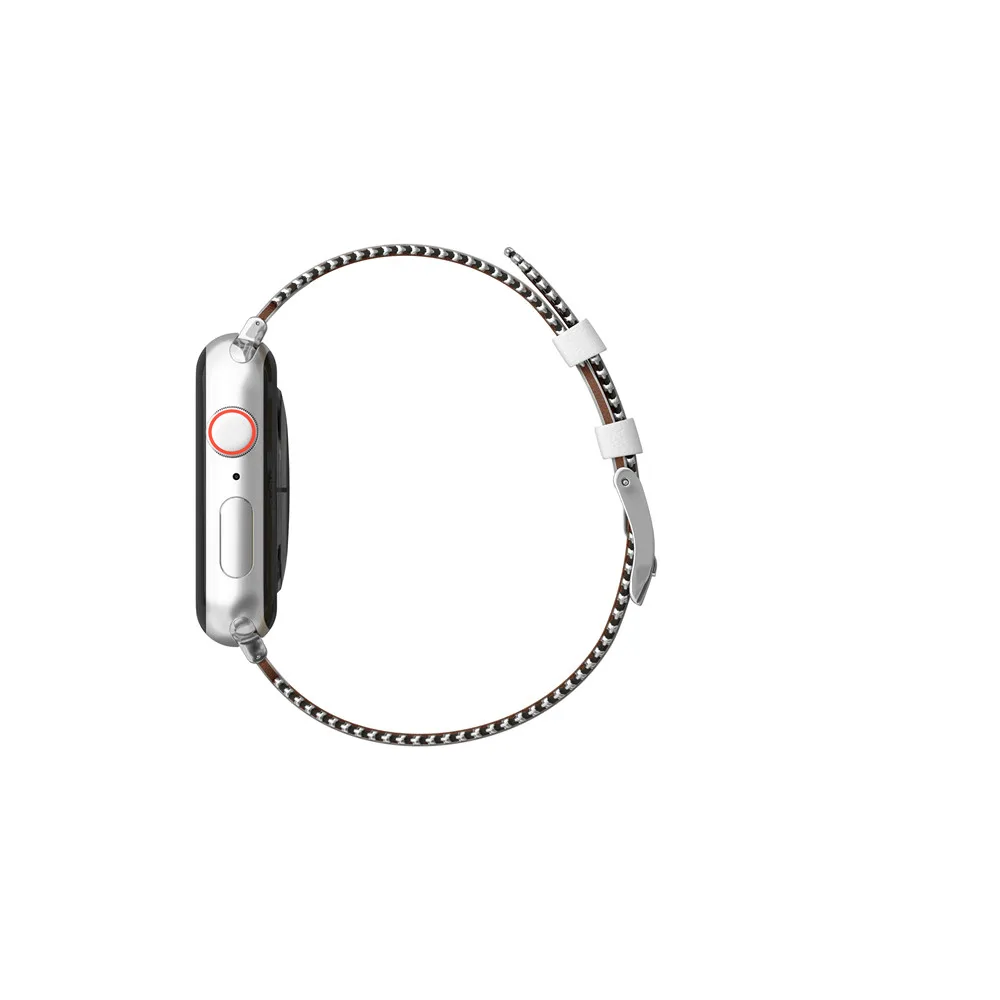 40 мм 44 мм кожаный ремешок для Apple Watch Band 4 38 мм 42 мм браслет ремень для iWatch 3 2 1 Боковая цепь дизайн