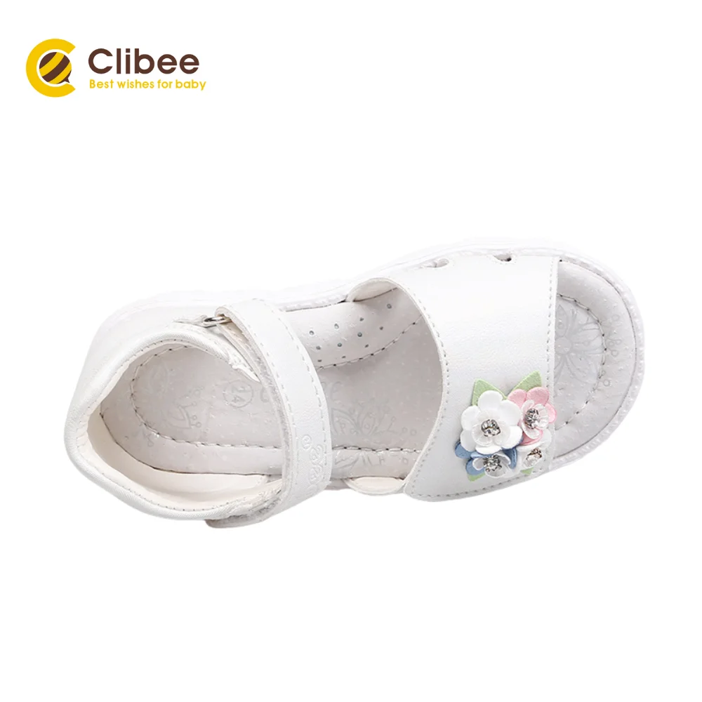 CLIBEE Kids Summer Open-Toe orthopedic Sandals Children's Flower Beach Shoes With Hook-Loop Girls Flat Sandal with Arch Support | Детская