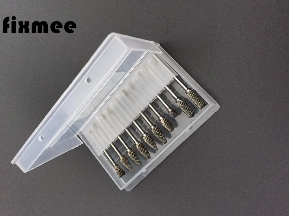 

10pcs/Set 3mm Shank Tungsten Steel Solid Carbide Rotary Files Diamond Burrs Set Fits Tool For Woodworking Drilling Carving