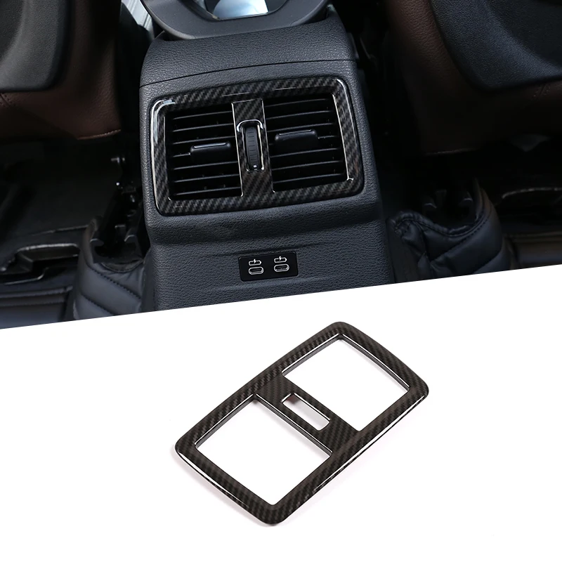 

For BMW X1 F48 2016-2019 Carbon Fiber ABS Rear Row Air Conditioning Vent Frame Trim Accessories