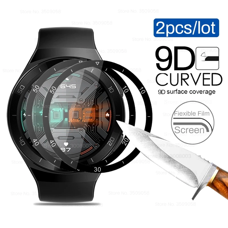 

2PCS protective glass for huawei watch gt 2e 2 e gt2 46mm 42mm gt2e smartwatch soft fibreglass full cover screen protectors film