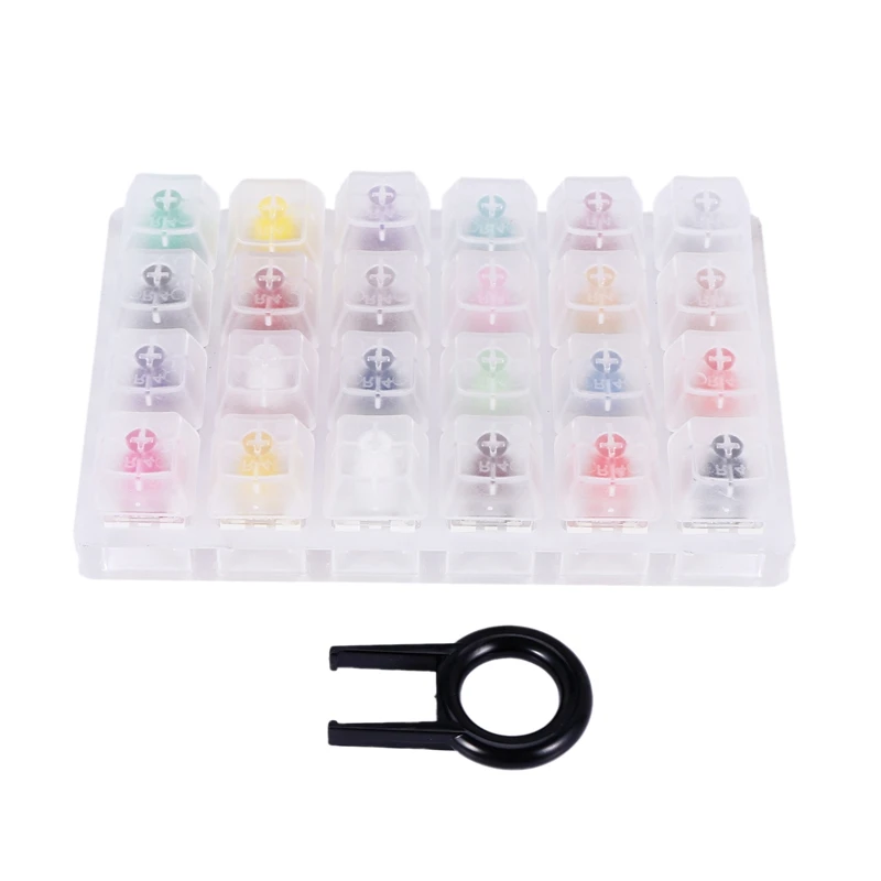 

24 Switch Switches Tester with Acrylic Base Blank Keycaps for Mechanical Keyboard Kailh Box