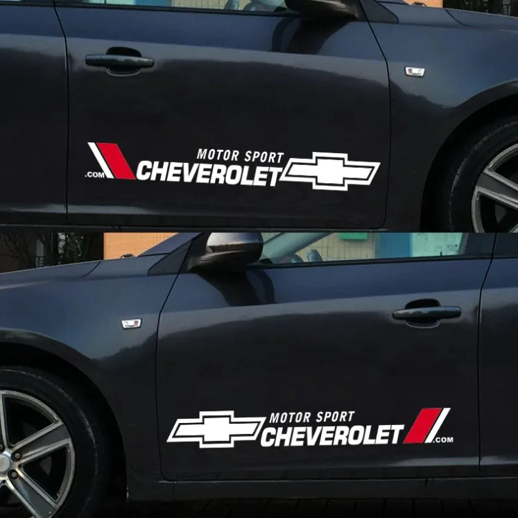 

2Pcs Car Door Side Stickers Styling Body Emblem Decal For Chevrolet Corvette Cruze Malibu Camaro Colorado Silverado Equinox