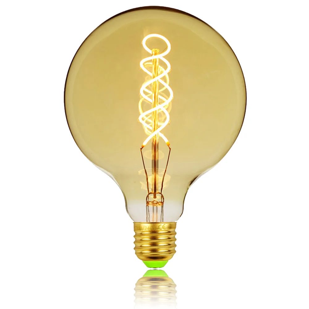 TIANFAN Edison ЛАМПЫ G125 лампа Светодиодная в форме шара глобуса винтажная спиральная