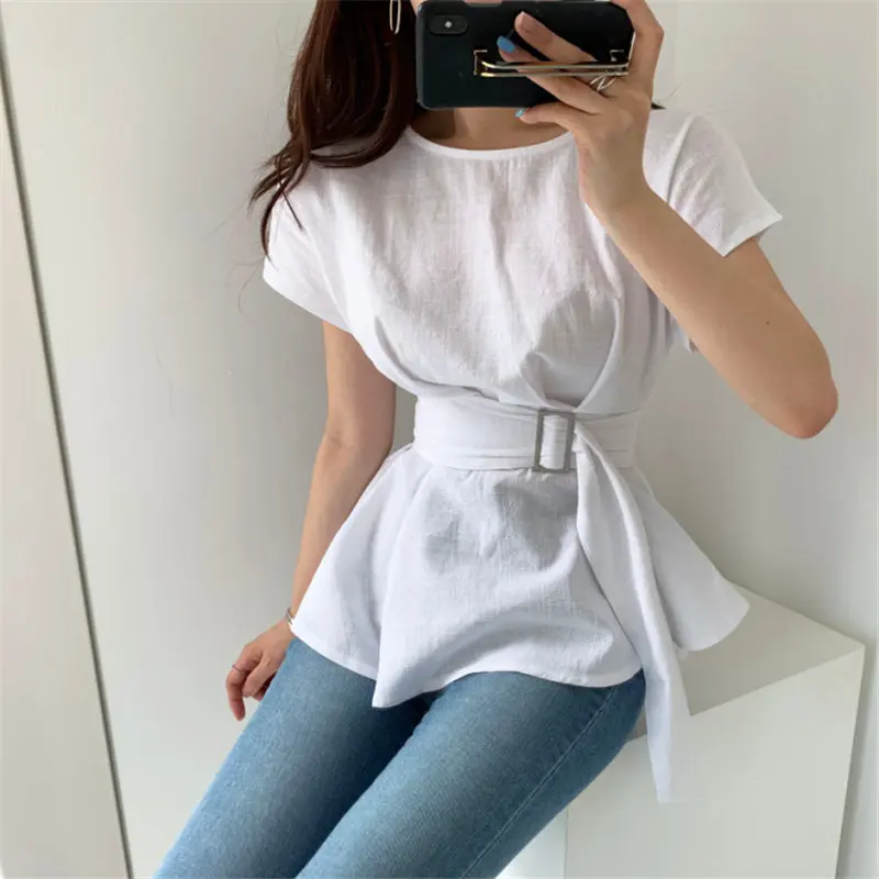 Футболка Alien Kitty Женская с оборками Базовая Универсальная офисная рубашка