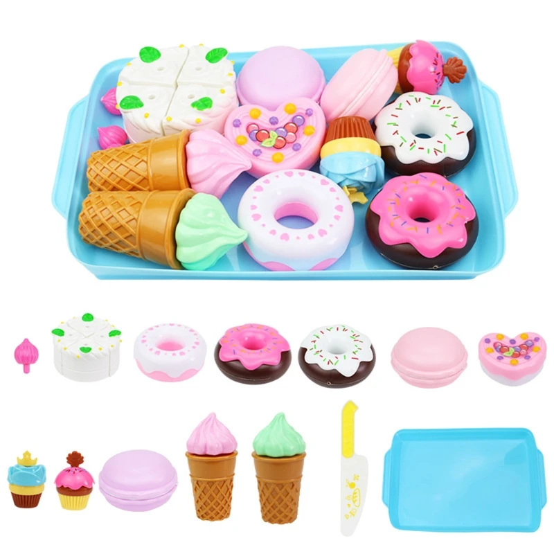 

Simulation Dollhouse Accessories Pastry Kitchen Ware Toy Pretend Play Set Dessert Cookie Cupcake Macaron Donuts