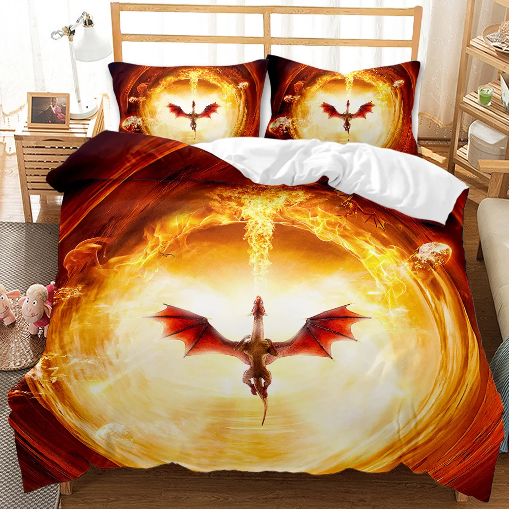 

Hot Style Bedding Set 3d Digital Pterosaur Printing 2/3pcs Duvet Cover Set Single Twin Double Full Queen King Bedroom Decor