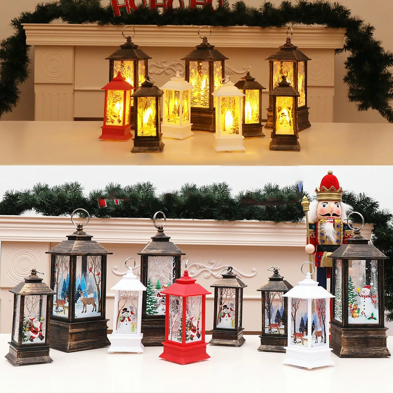 

Santa Claus Snowman Lantern Light Merry Christmas Decor for Home Christmas Tree Ornament Xmas Gifts Navidad 2021 New Year 2022