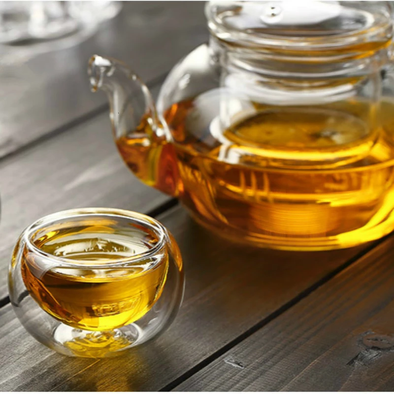 6 шт. двухслойные Хрустальные стеклянные чашки для дома прозрачные плотные