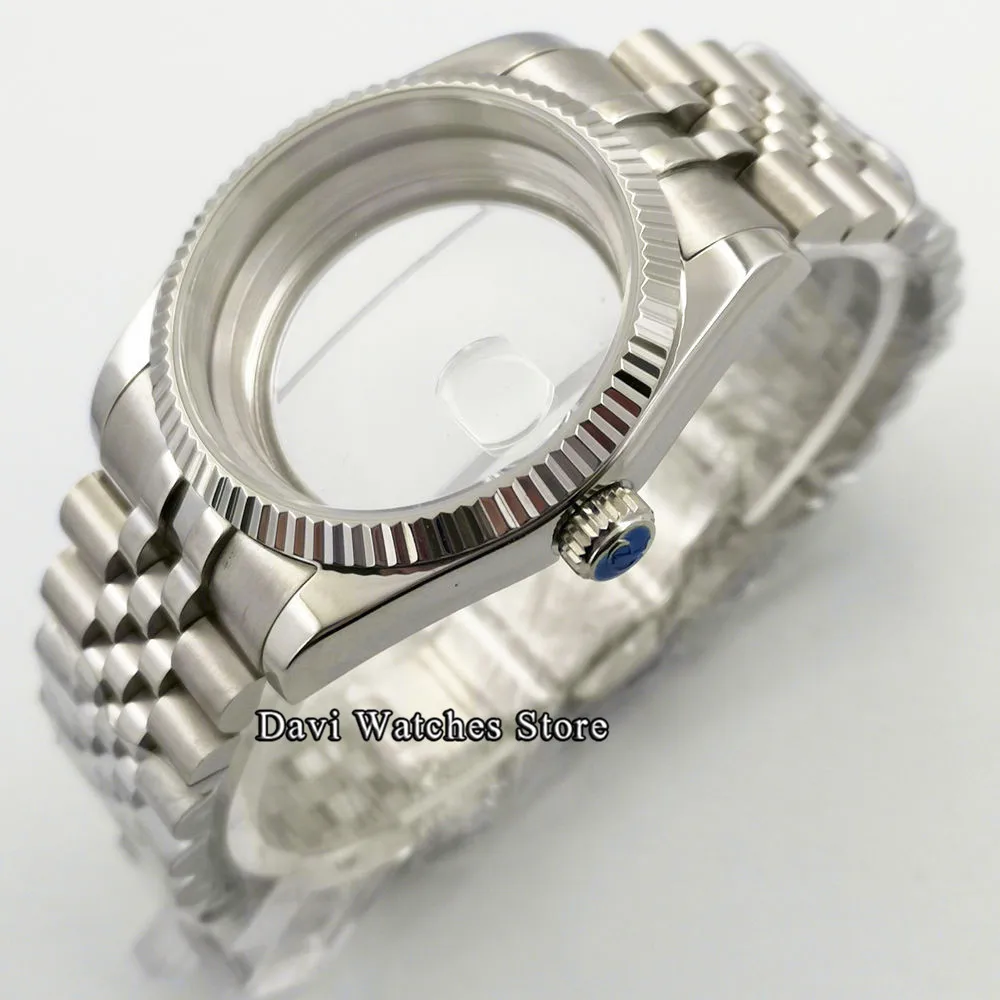 Чехол для часов из сапфирового стекла 36 мм серебристый подходит ETA 2836 Mingzhu DG2813 3804