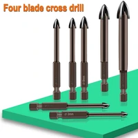cross hex tile bits glass ceramic concrete hole opener alloy triangle drill hexagon handle hole drill bit 6mm 7mm 8mm 10mm 12mm
