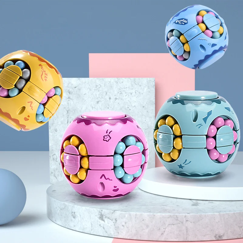 Spinner de mano para ni&ntilde;os y adultos, Bola de rompecabezas, Cubo de rompecabezas para sorpresa del beb&eacute;, juguetes giratorios de mano, regalo en caja, novedad-2
