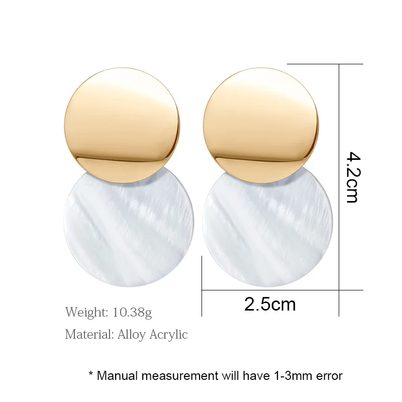 X &amp P новые модные круглые акриловые серьги для женщин винтажные Золотые