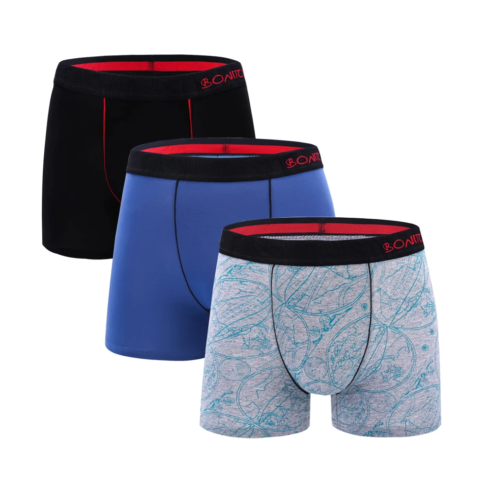 

3pcs Men Underpants Boxers For Men's Panties Lots Cotton Print Boxershorts Sexy Family Male Shorts Underwear Man Brand Calecon