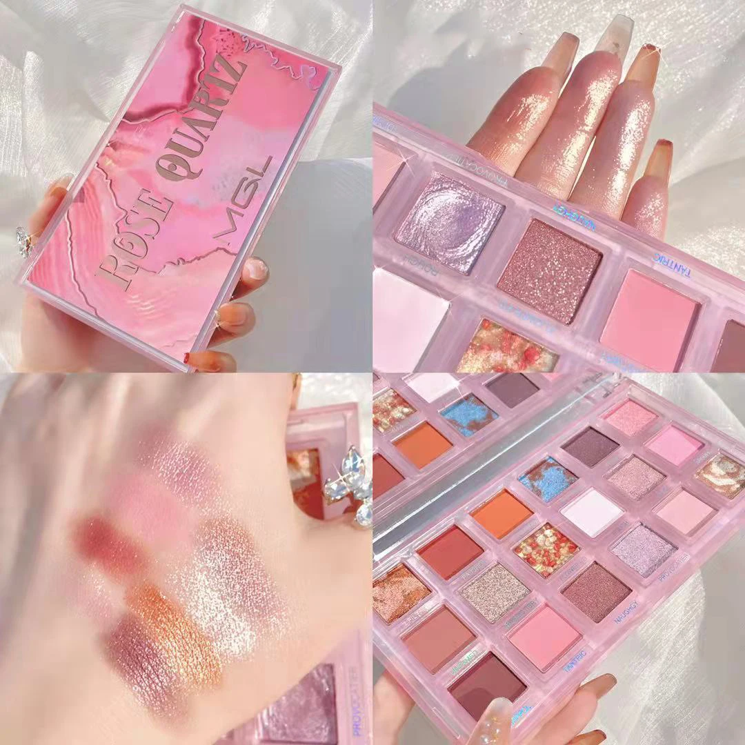 18 цветов розовые кварцевые тени для век палитра матовая Женская Палитра стойкий