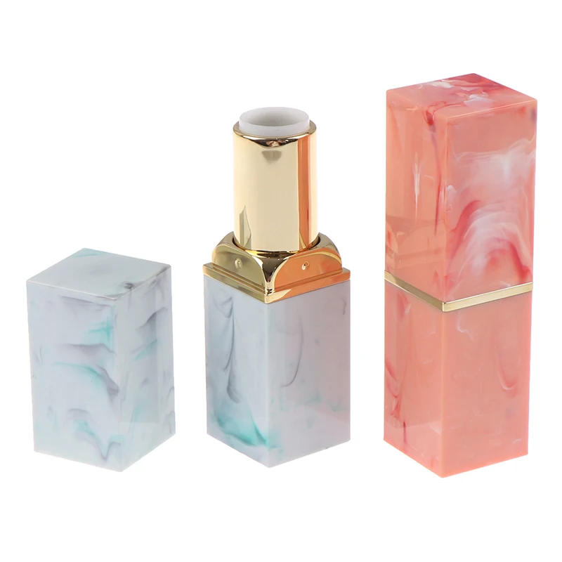 Мрамор узор пустой флакона губной помады блеск для губ бальзам контейнер